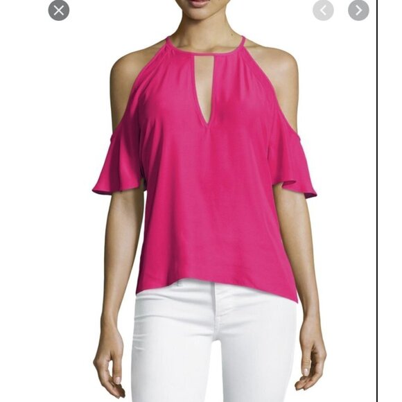 Amanda Uprichard Celia Cold-Shoulder Keyhole Top - Picture 2 of 7